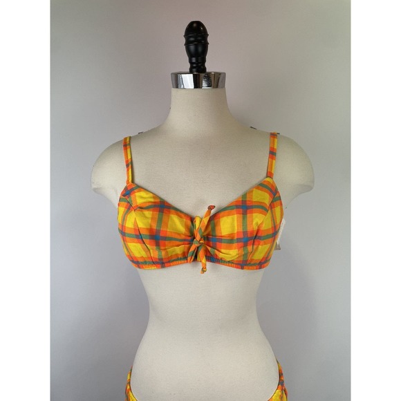Vintage 60s NWT yellow plaid bikini set‎ - Picture 3 of 12